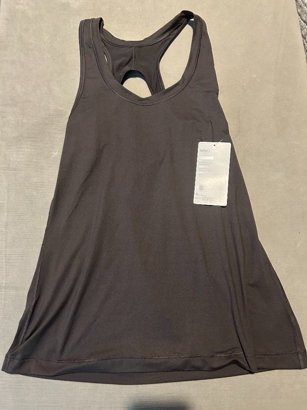 ATHLETA Dark Grey NWT Nitro Open Back Keyhole Cutout Workout Tank Top M